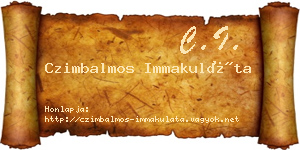 Czimbalmos Immakuláta névjegykártya